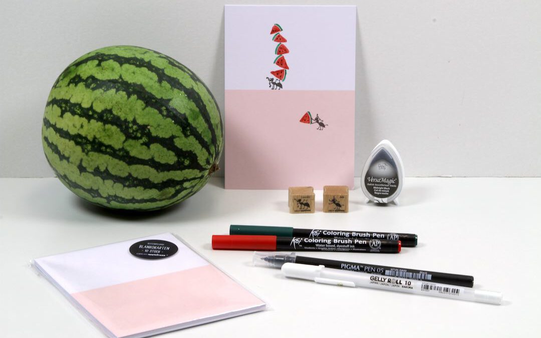 DIY: Sommerkarte mit Melone
